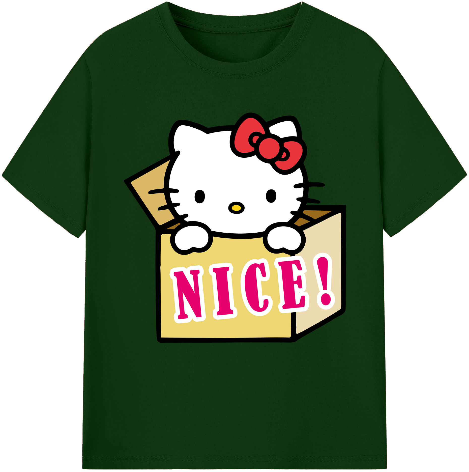 （画像用） Hello Kitty ハローキティ 綿100％半袖Tシャツ（フロントプリント）